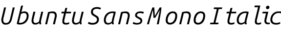 Ubuntu Sans Mono Italic字体预览