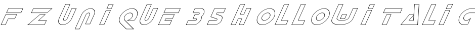 FZ UNIQUE 35 HOLLOW ITALIC字体预览