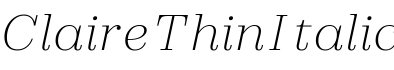 Claire Thin Italic字体预览图