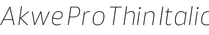 Akwe Pro Thin Italic字体预览