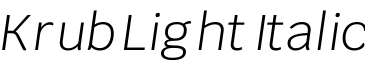 Krub Light Italic字体预览