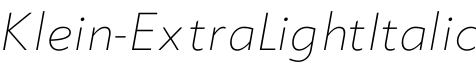 Klein-ExtraLightItalic字体预览