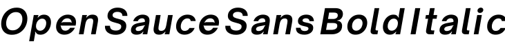 Open Sauce Sans Bold Italic字体预览