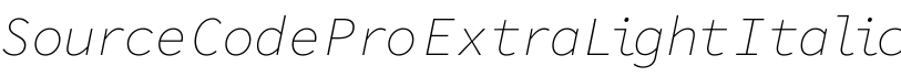 Source Code Pro ExtraLight Italic字体预览
