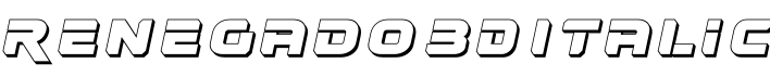 Renegado 3D Italic字体预览