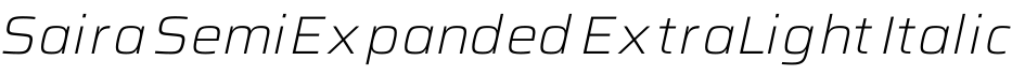 Saira SemiExpanded ExtraLight Italic字体预览