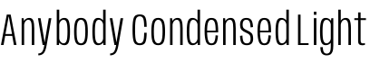 Anybody Condensed Light字体预览