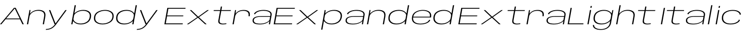 Anybody ExtraExpanded ExtraLight Italic字体预览