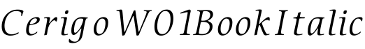 Cerigo W01 Book Italic字体预览图