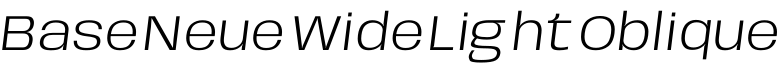 Base Neue Wide Light Oblique字体预览
