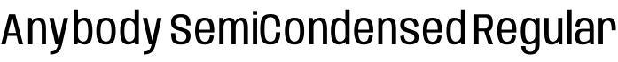 Anybody SemiCondensed Regular字体预览图