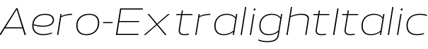Aero-ExtralightItalic字体预览图