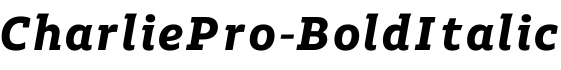 CharliePro-BoldItalic字体预览