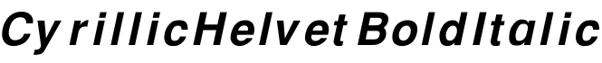 CyrillicHelvet BoldItalic预览字体图片