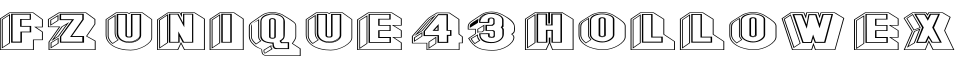 FZ UNIQUE 43 HOLLOW EX字体预览图