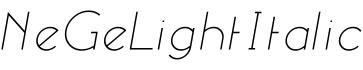 NeGeLight Italic字体预览
