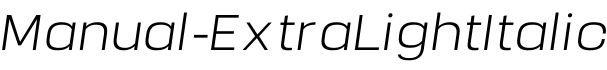 Manual-ExtraLightItalic字体预览