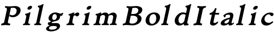 Pilgrim BoldItalic字体预览