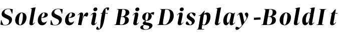SoleSerifBigDisplay-BoldIt字体预览