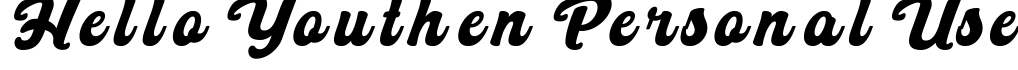 Hello Youthen Personal Use字体预览图