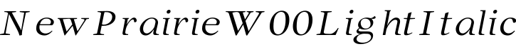 New Prairie W00 Light Italic字体预览图