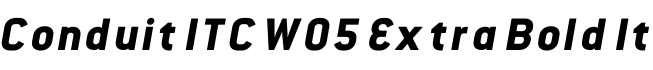 Conduit ITC W05 Extra Bold It字体预览