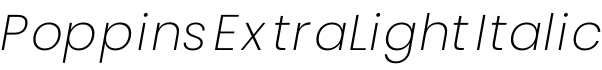 Poppins ExtraLight Italic字体预览图