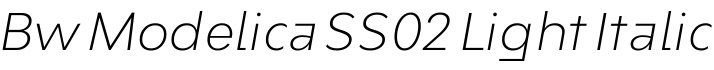 Bw Modelica SS02 Light Italic字体预览图