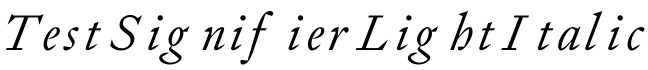 Test Signifier Light Italic字体预览