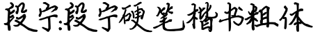 段宁:段宁硬笔楷书粗体字体预览图