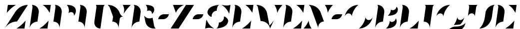 Zephyr-7-Seven-Oblique字体预览图