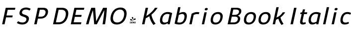 FSP DEMO - Kabrio Book Italic字体预览