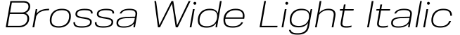 Brossa Wide Light Italic字体预览