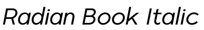 Radian Book Italic预览字体图片