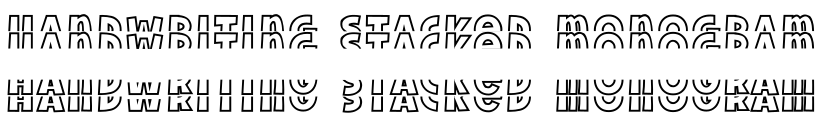 Handwriting Stacked Monogram字体预览图