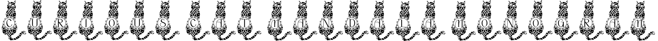 Curious Cat Mandala Monogram字体预览图