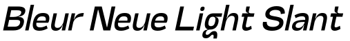 Bleur Neue Light Slant预览字体图片