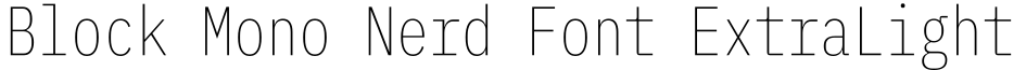 Block Mono Nerd Font ExtraLight预览字体图片
