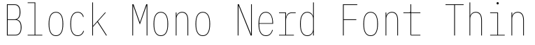 Block Mono Nerd Font Thin预览字体图片