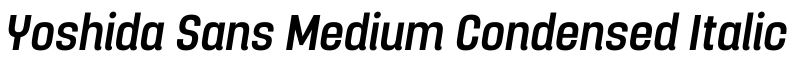 Yoshida Sans Medium Condensed Italic预览字体图片