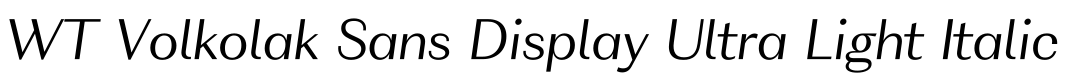 WT Volkolak Sans Display Ultra Light Italic预览图片