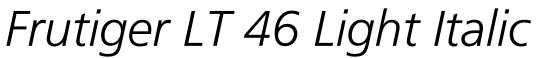 Frutiger LT 46 Light Italic预览字体图片