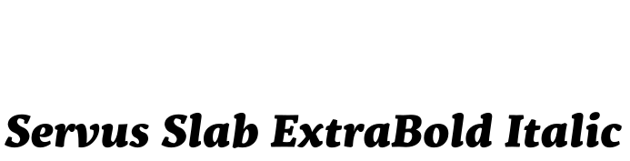 Servus Slab ExtraBold Italic字体预览