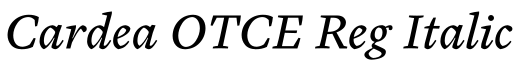Cardea OTCE Reg Italic字体预览
