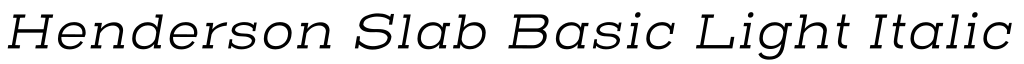 Henderson Slab Basic Light Italic字体预览