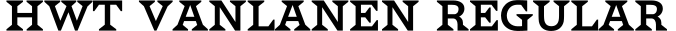 HWT VanLanen Regular字体预览