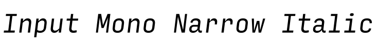 Input Mono Narrow Italic字体预览