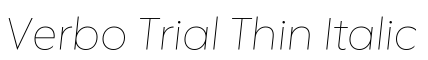 Verbo Trial Thin Italic字体效果图