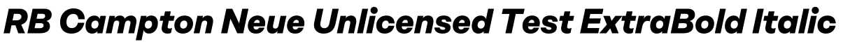 RB Campton Neue Unlicensed Test ExtraBold Italic预览图片