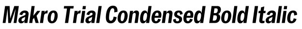 Makro Trial Condensed Bold Italic字体效果图